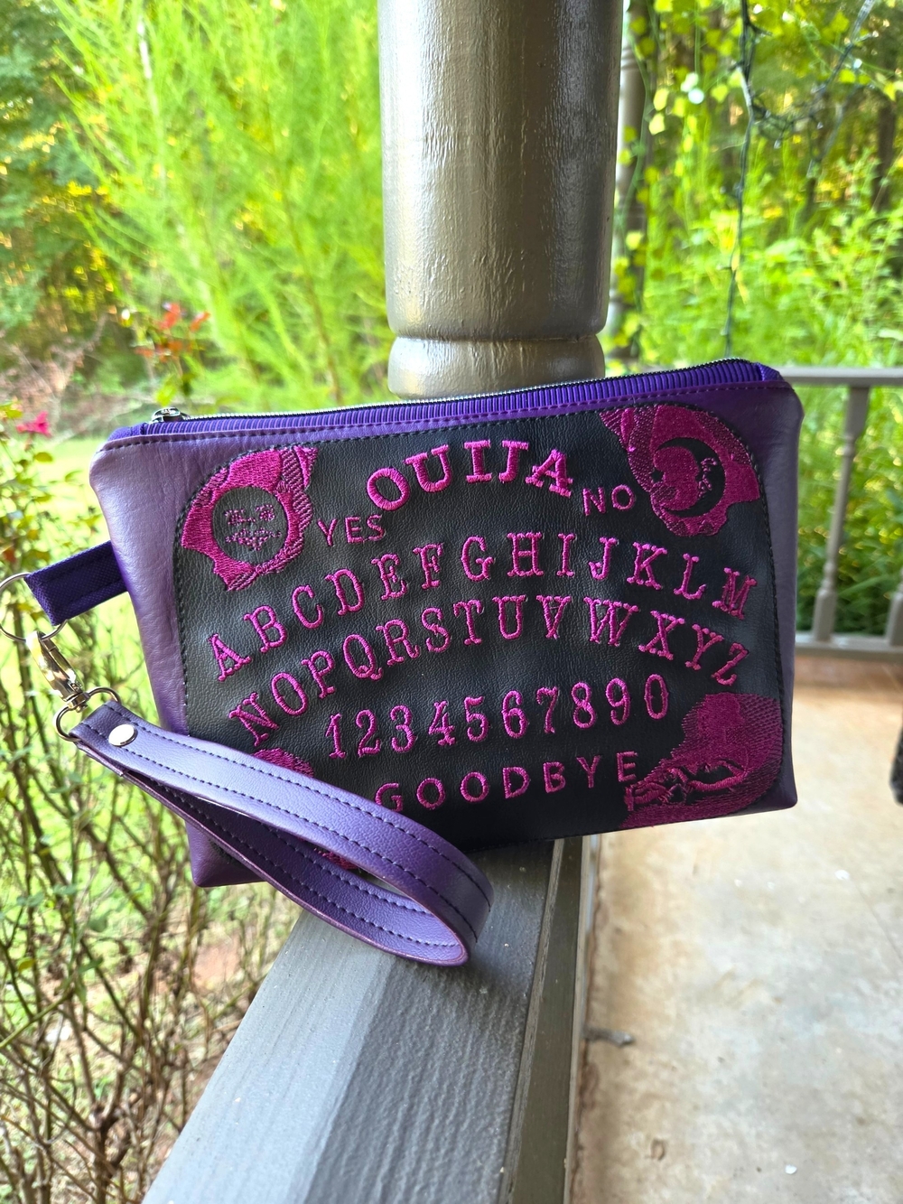 Purple Ouija Board Wristlet Pouch